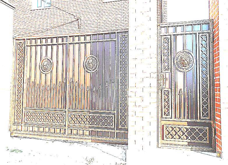 Кованые ворота с калиткой (фото)